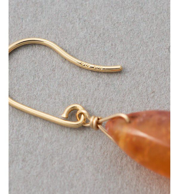 ete「[スウィングドロップ] K10 ナチュラルストーン ピアス」|ピアス|