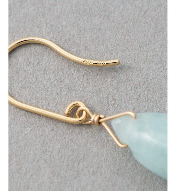 ete「[スウィングドロップ] K10 ナチュラルストーン ピアス」|ピアス|