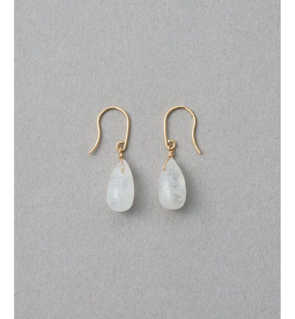 ete「[スウィングドロップ] K10 ナチュラルストーン ピアス」|ピアス|F