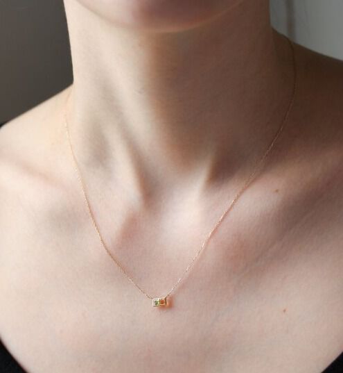  「ペリドット / シトリン バイカラー ネックレス | K10YG」|ネックレス|