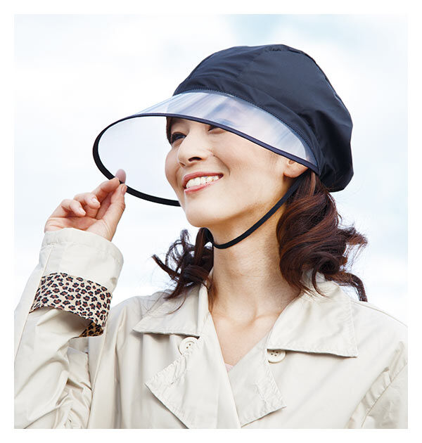 BACKYARD FAMILY「レインハット レディース 自転車 通販 レインバイザー つば広 合羽 帽子 大人用 キャスケット型」|キャップ・キャスケット|