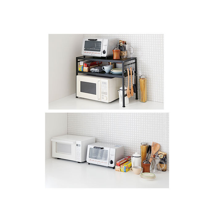 BACKYARD FAMILY「レンジ上 ラック 2段 通販 レンジラック 卓上 幅 約 41～ 65 cm 奥行き 33 高さ」|その他|