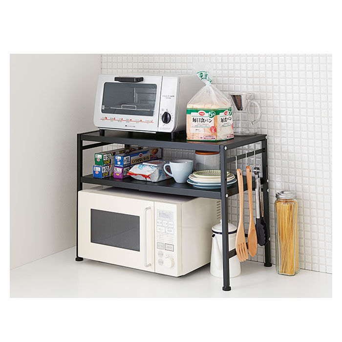 BACKYARD FAMILY「レンジ上 ラック 2段 通販 レンジラック 卓上 幅 約 41～ 65 cm 奥行き 33 高さ」|その他|