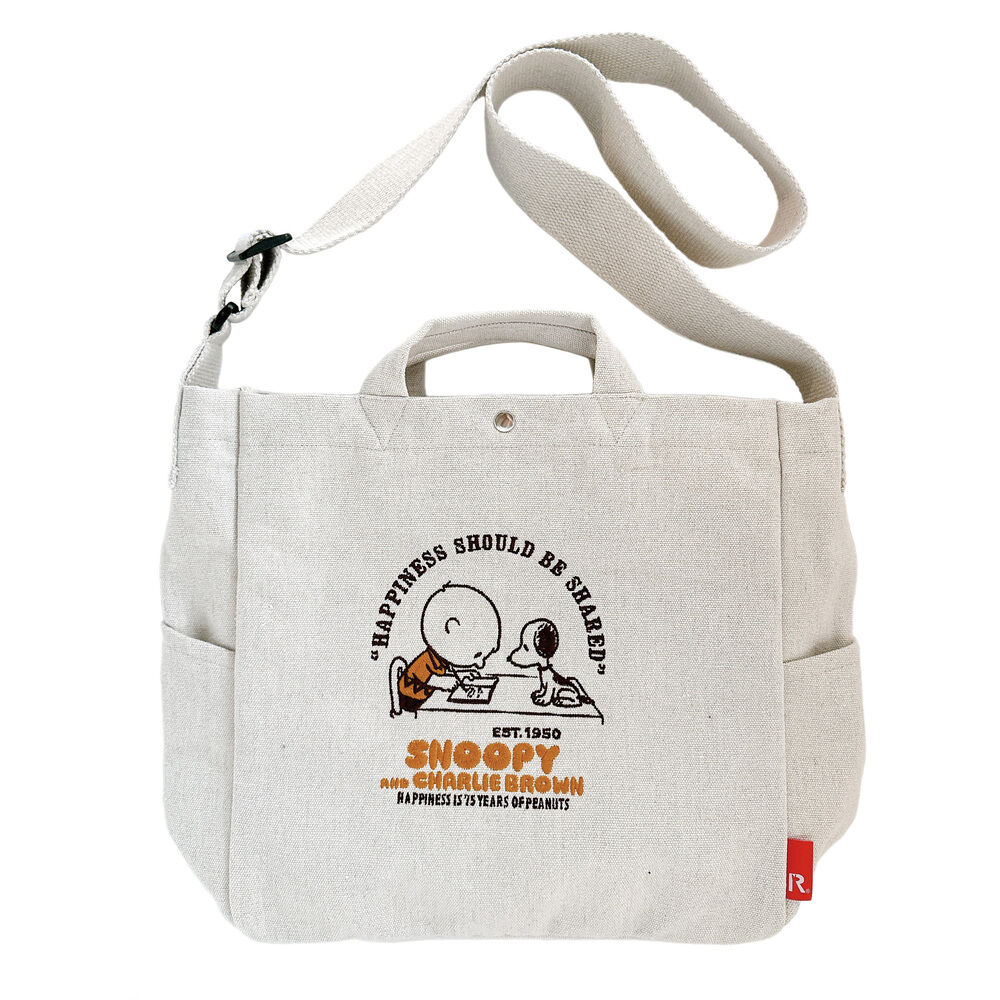 ROOTOTE「トートバッグ スヌーピー 通販 レディース バッグ ピーナッツ 肩掛け 2way ショルダーバッグ」|トートバッグ|ホワイト1