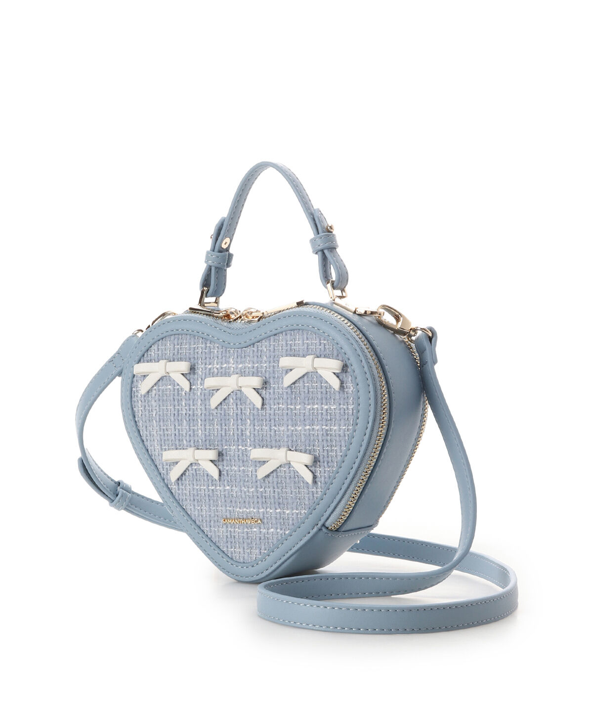 Samantha Vega「ツイードリボンハート型ショルダーバッグ」|ショルダー・メッセンジャー|