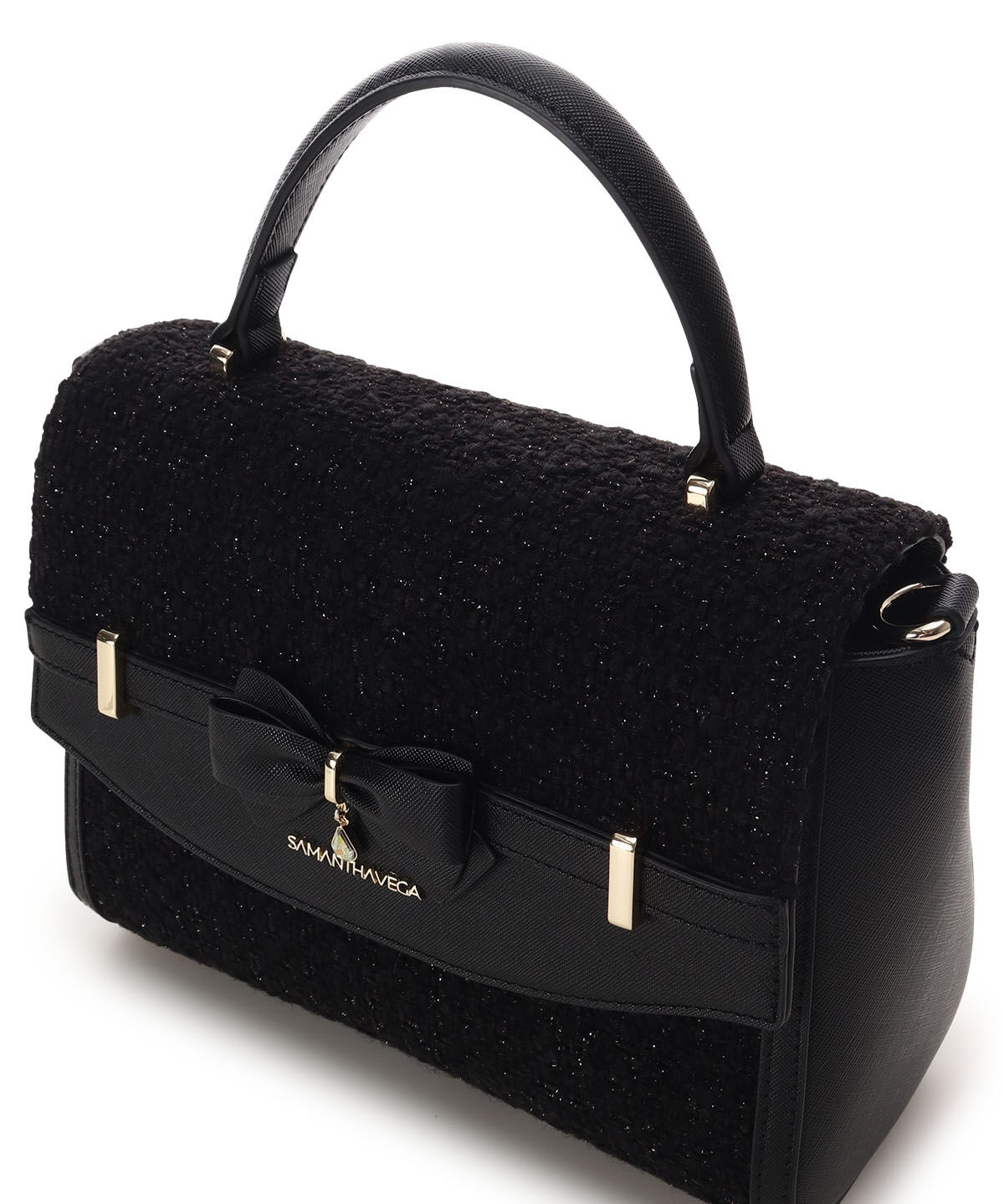 Samantha Vega「ラメツイードアクセントリボンショルダーバッグ」|ショルダー・メッセンジャー|