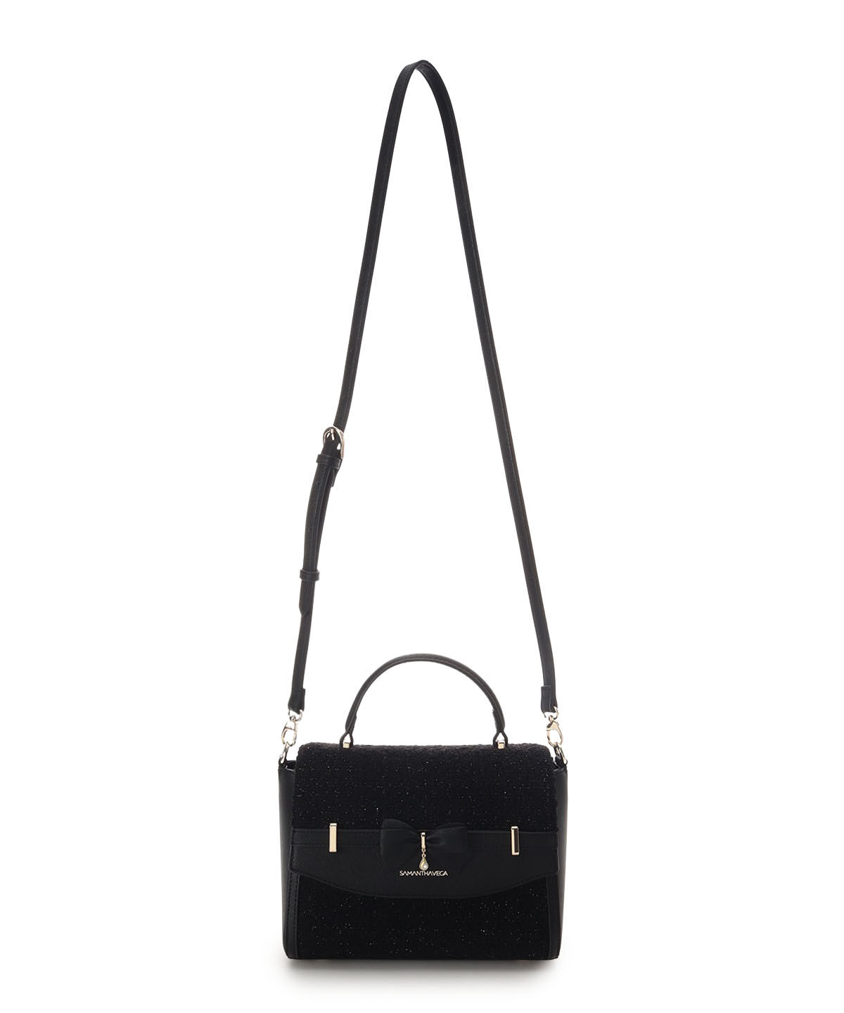Samantha Vega「ラメツイードアクセントリボンショルダーバッグ」|ショルダー・メッセンジャー|