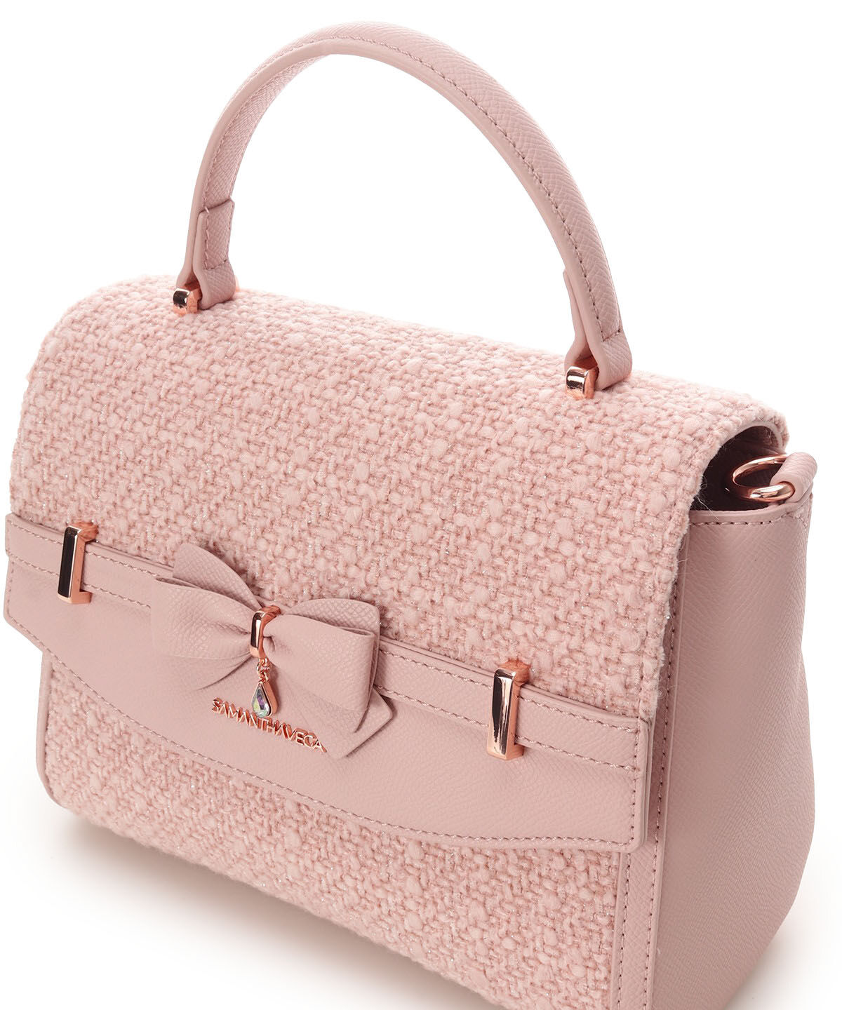 Samantha Vega「ラメツイードアクセントリボンショルダーバッグ」|ショルダー・メッセンジャー|