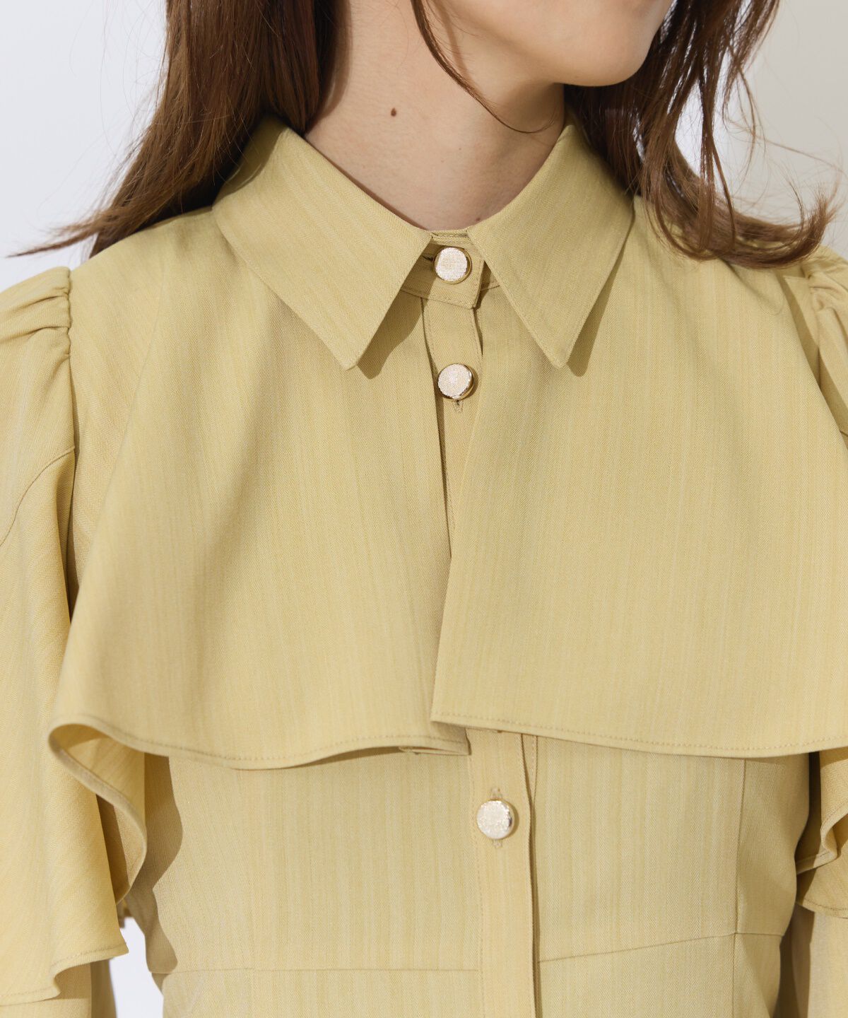 アンドクチュール「ケープフリルシャツワンピース」|ワンピース|