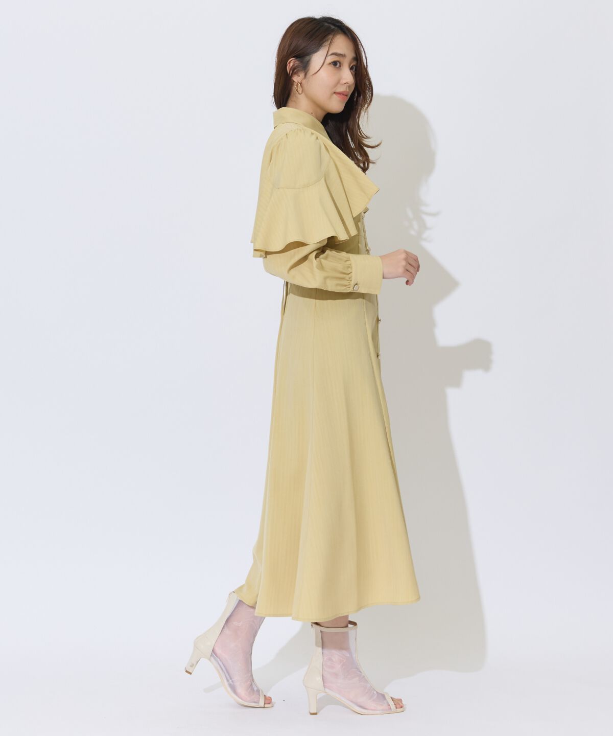 アンドクチュール「ケープフリルシャツワンピース」|ワンピース|