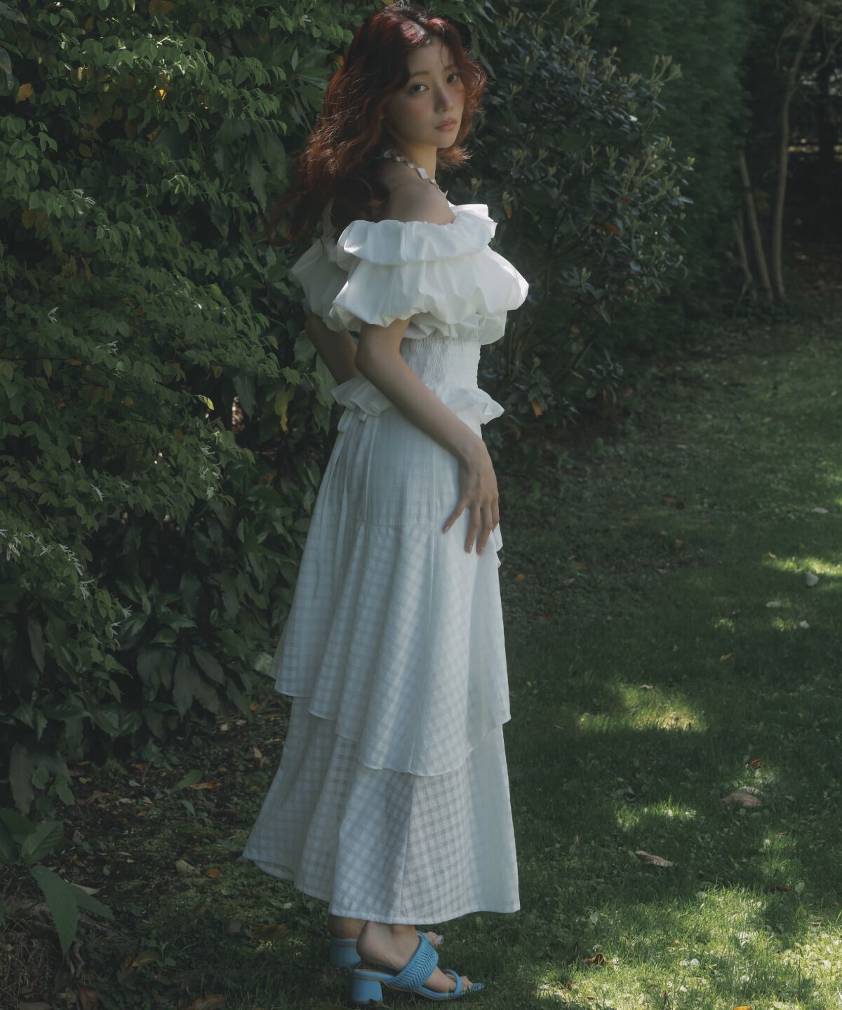 アンドクチュール「レースティアードスカート」|フレア|