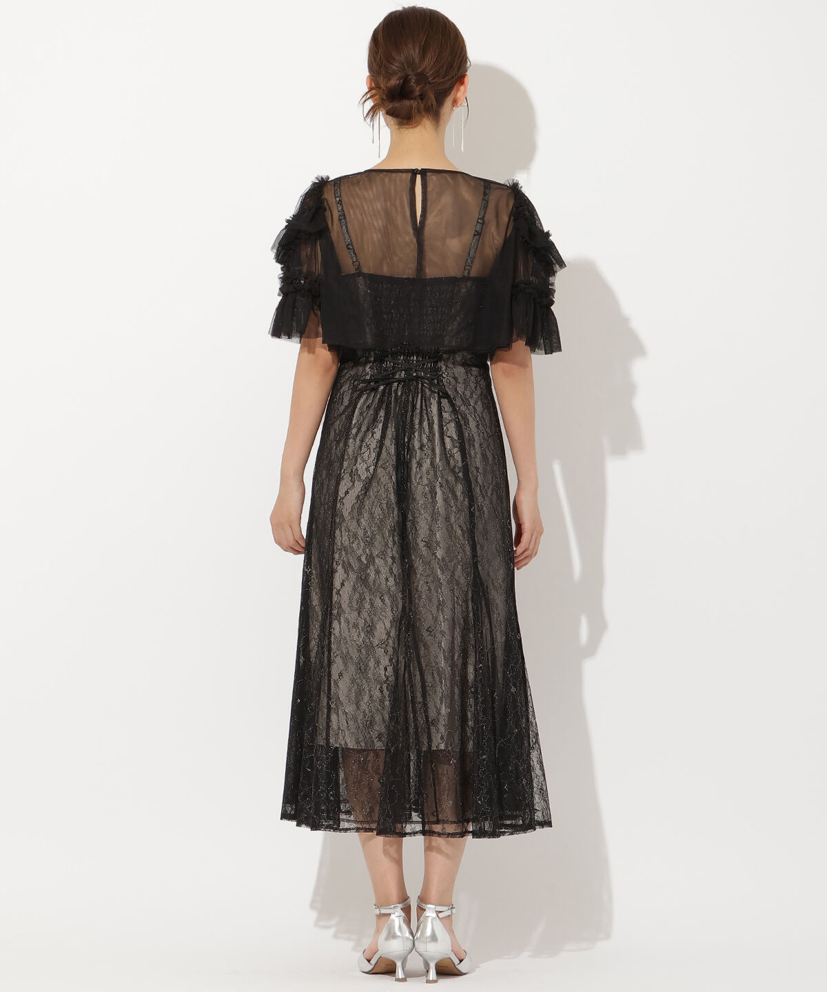 アンドクチュール「チュールフリルブラウス+レースキャミドレス」|ドレス|