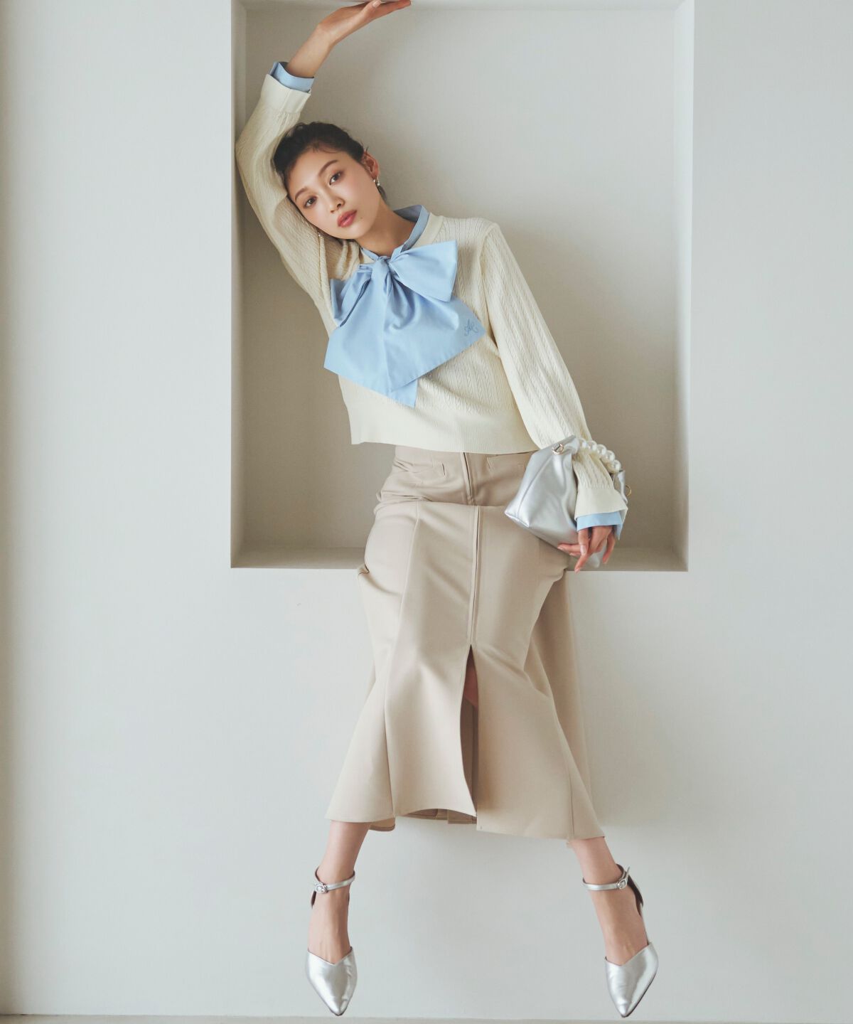 アンドクチュール「フロントZIPマーメイドスカート」|フレア|