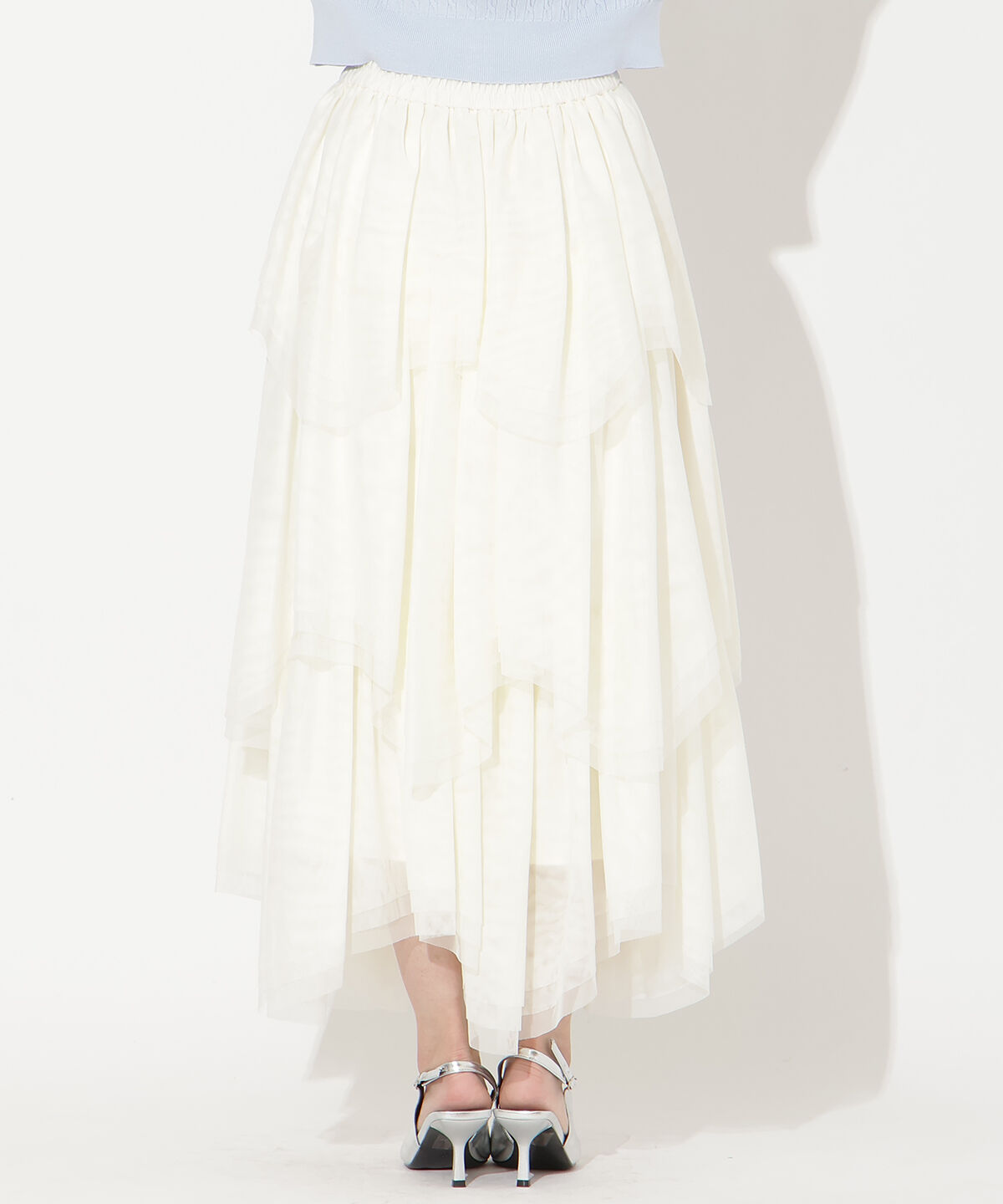 アンドクチュール「チュールティアードスカート」|フレア|