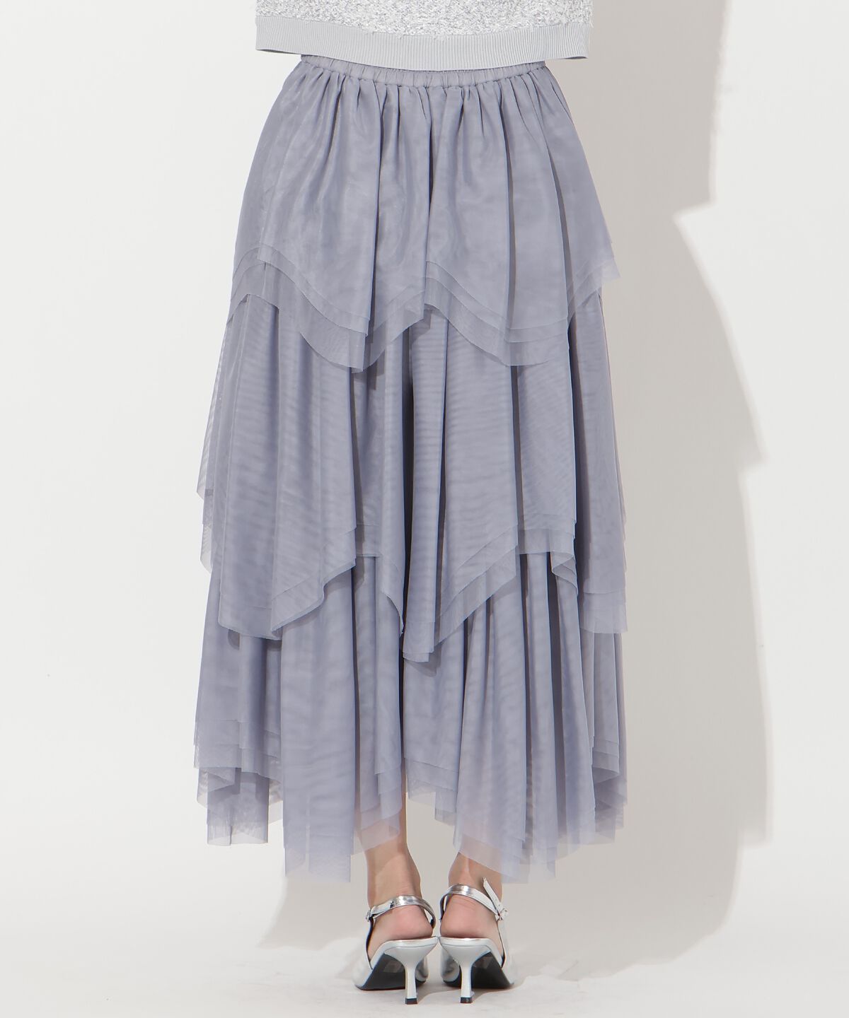 アンドクチュール「チュールティアードスカート」|フレア|