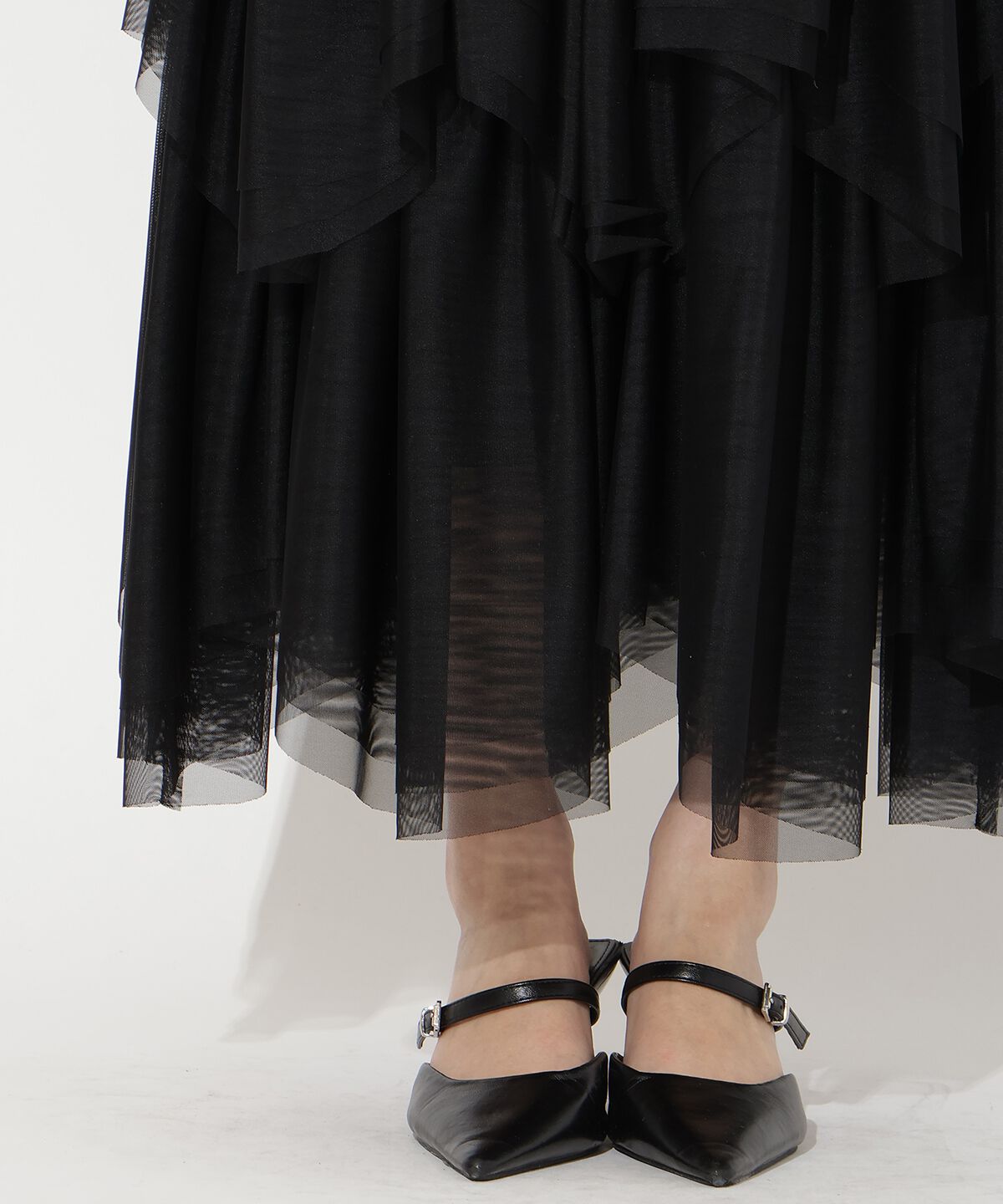 アンドクチュール「チュールティアードスカート」|フレア|