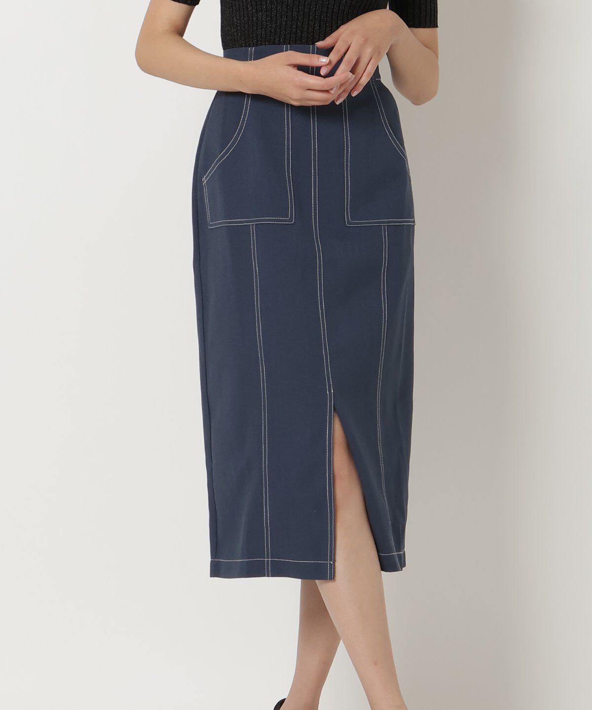 REDYAZEL「配色ステッチタイトスカート」|タイト|