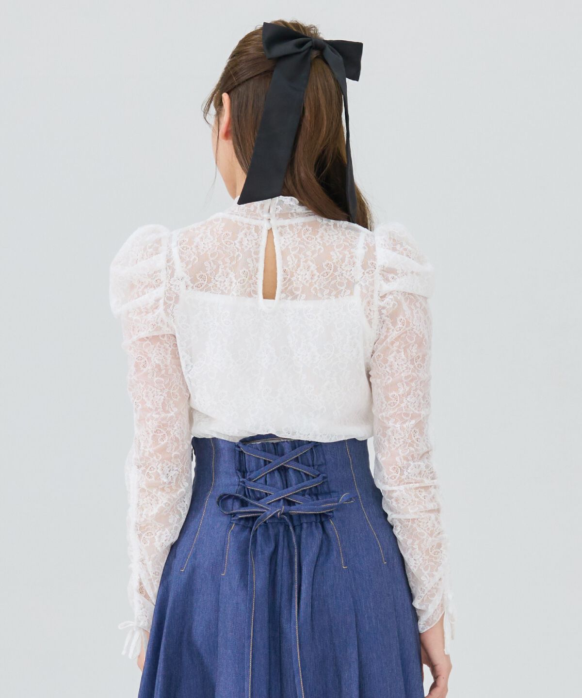 REDYAZEL「シャーリングスリーブレースブラウス」|Tシャツ・カットソー|