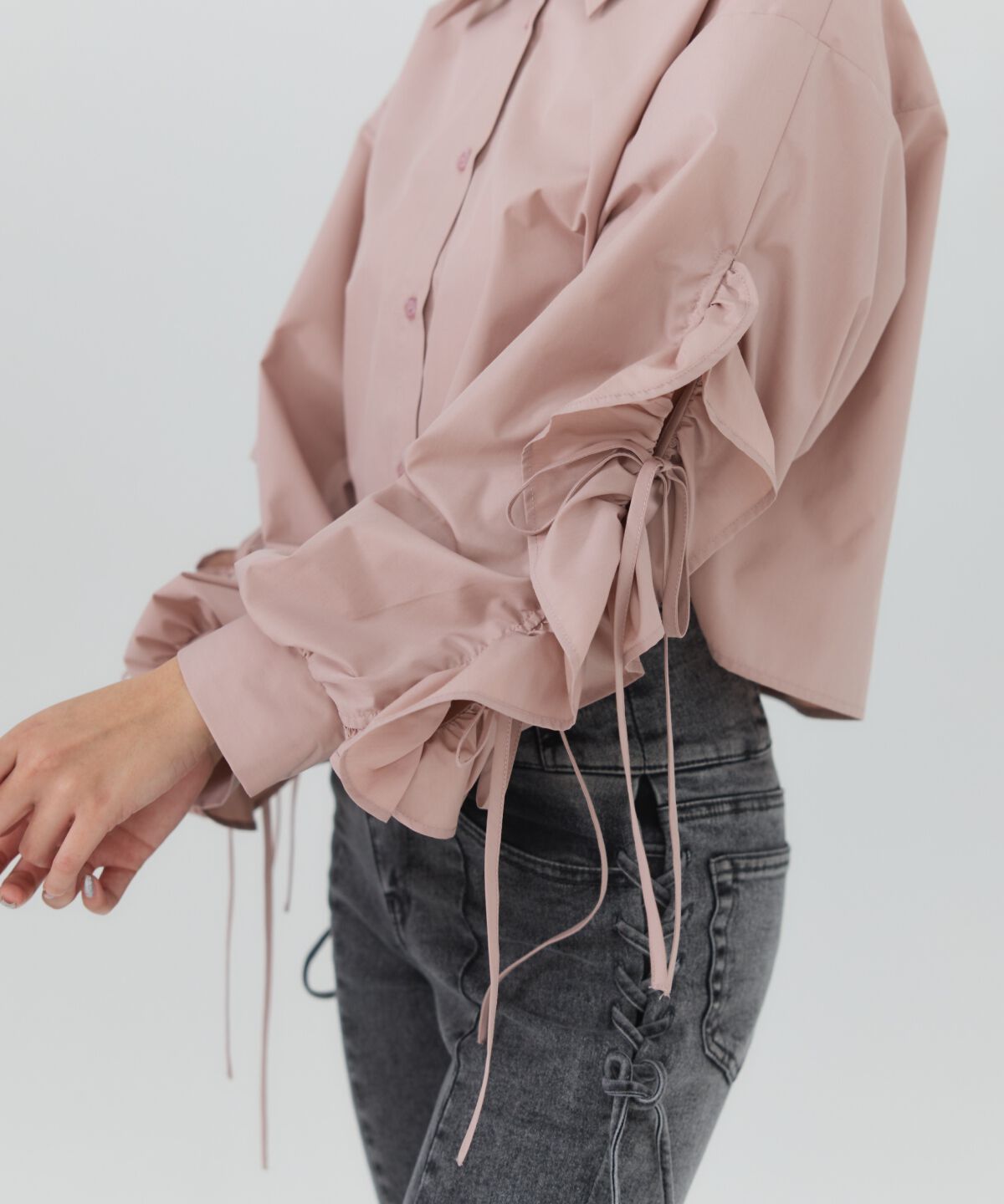 REDYAZEL「カットオフフリルリボンシャツ」|シャツ・ブラウス|