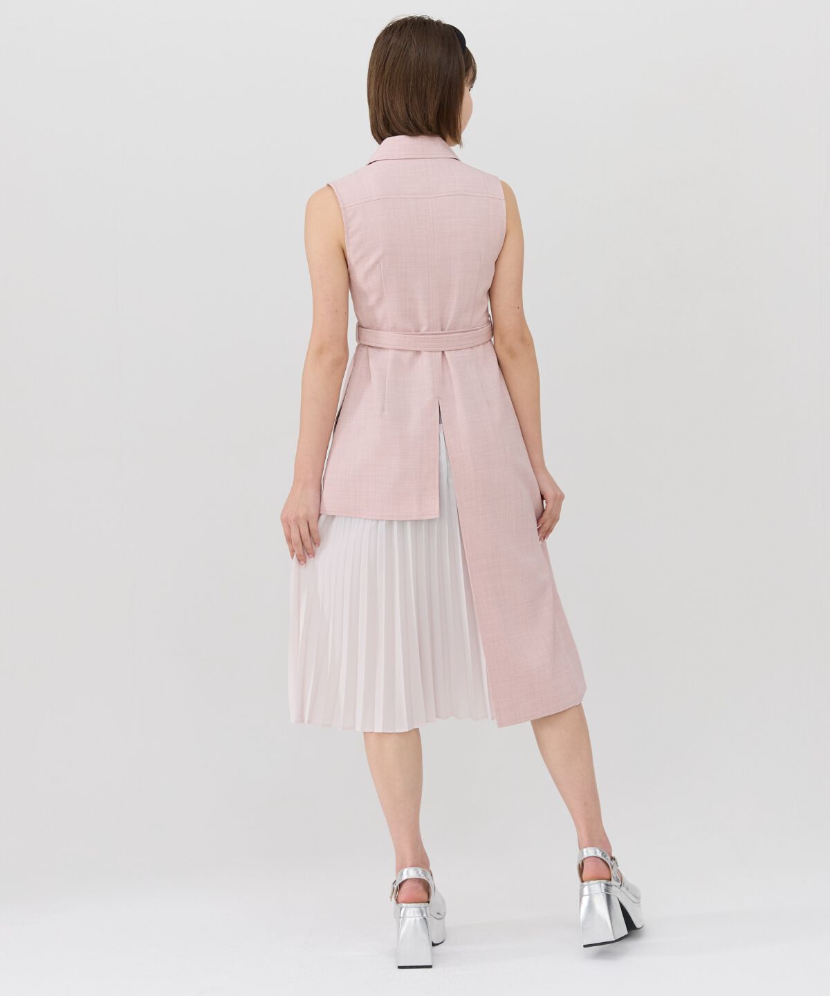 REDYAZEL「ノースリーブサイドプリーツワンピース」|ワンピース|