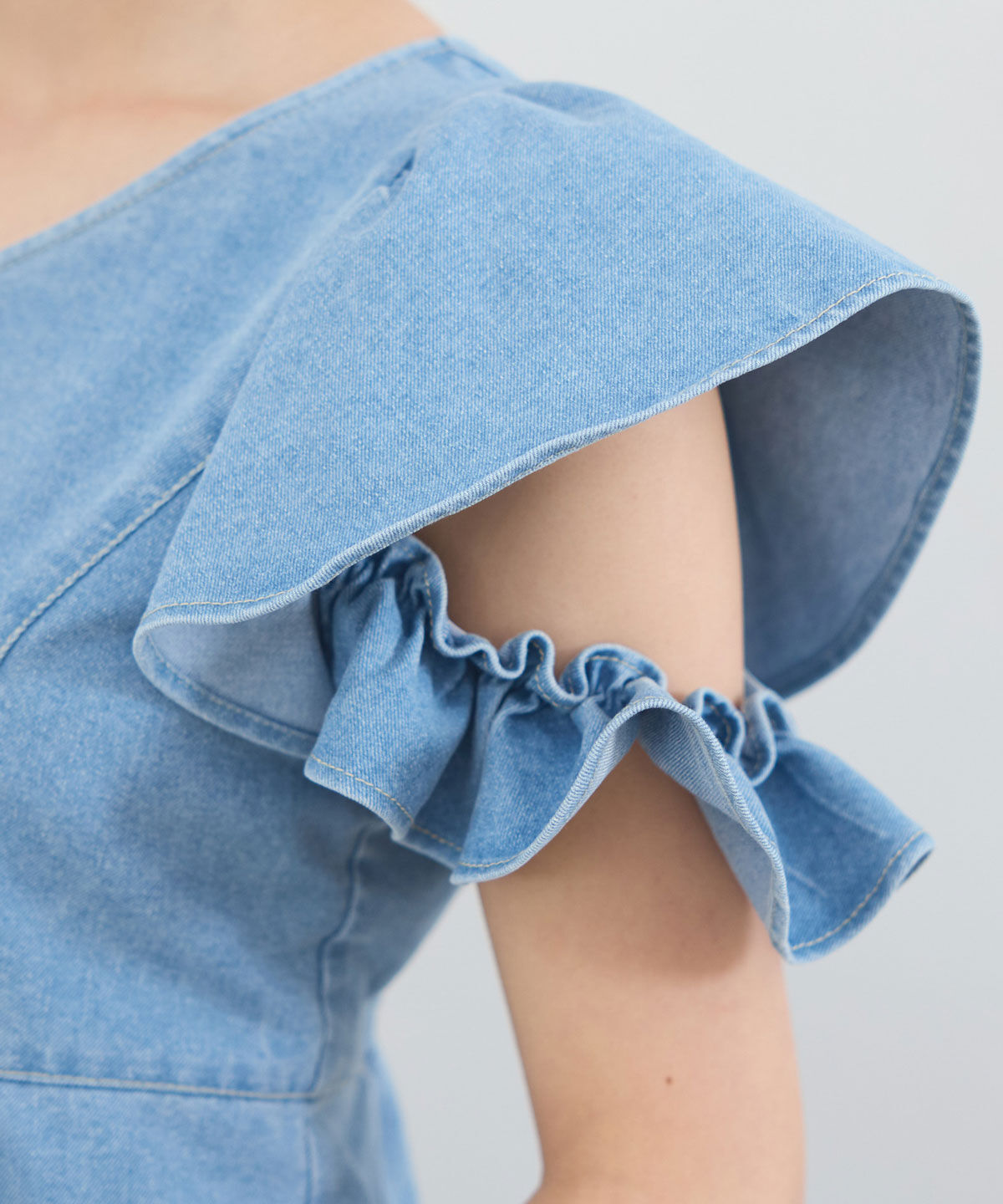 REDYAZEL「フリルスリーブデニムワンピース」|ワンピース|