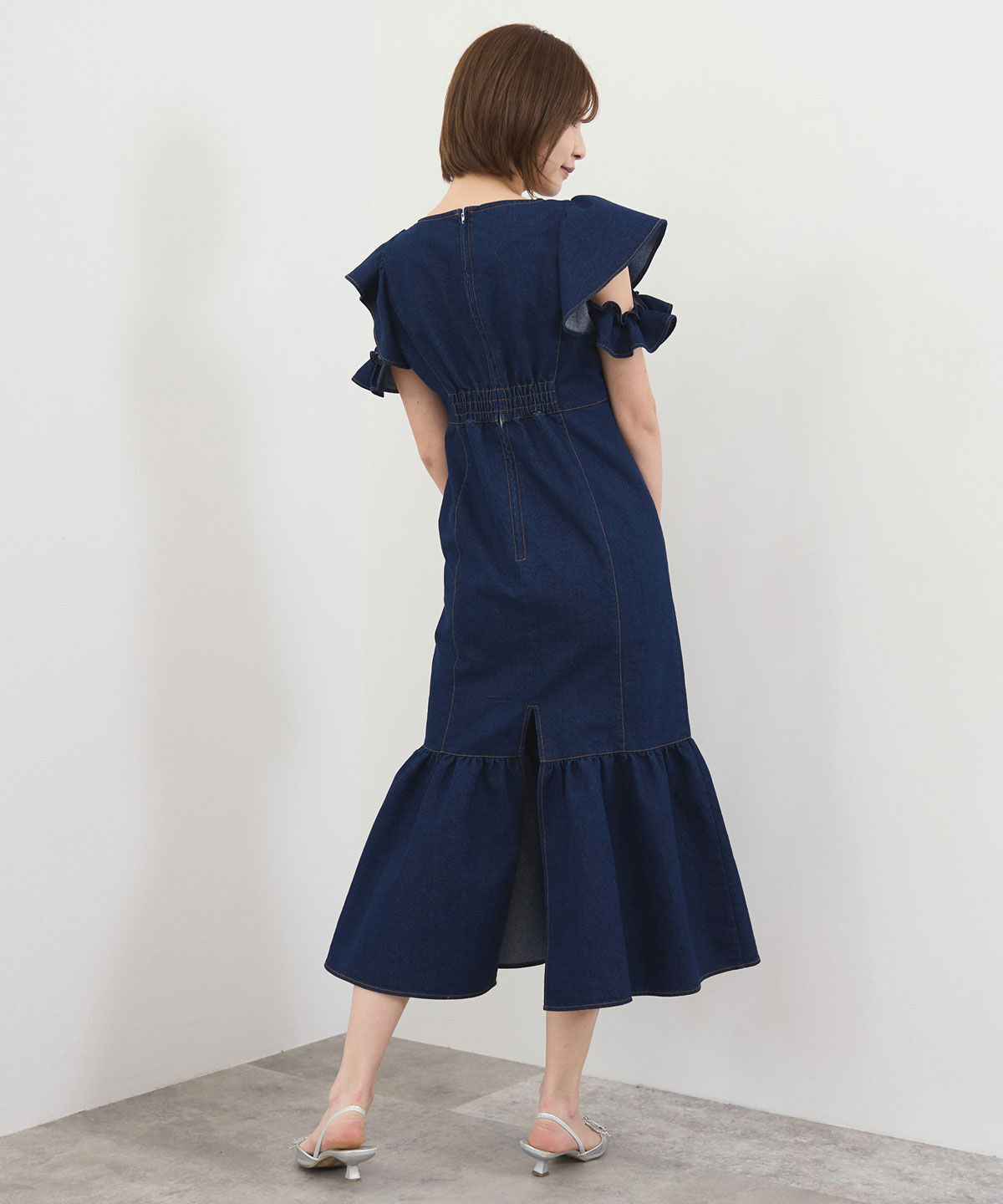 REDYAZEL「フリルスリーブデニムワンピース」|ワンピース|