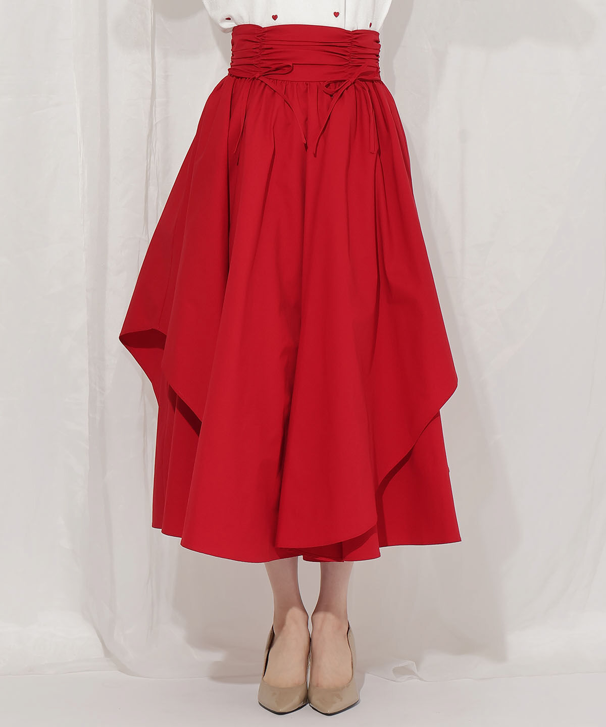 WILLSELECTION「ドロスト風リボンスカート」|フレア|