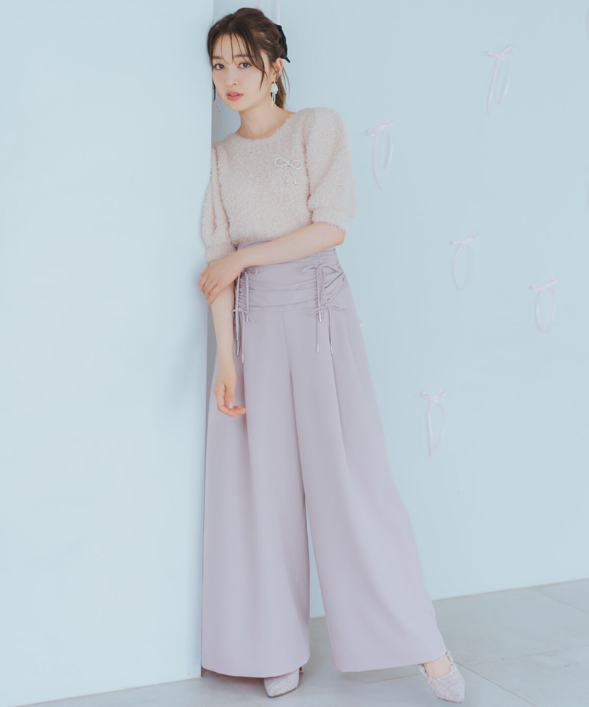 WILLSELECTION「ドロスト風リボンワイドパンツ」|その他|