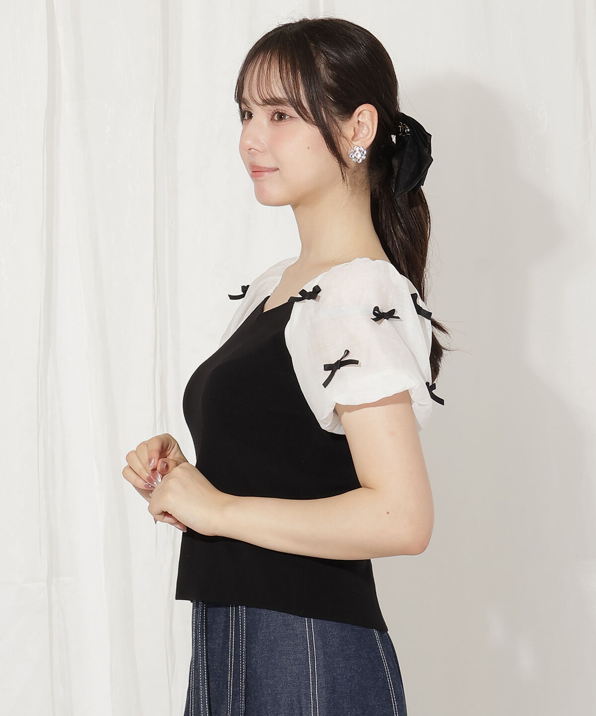 WILLSELECTION「ハートネックミニリボンニット」|ニット・セーター|