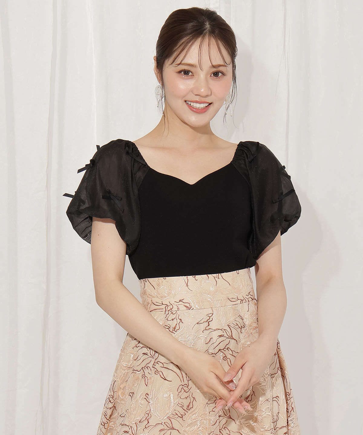 WILLSELECTION「ハートネックミニリボンニット」|ニット・セーター|