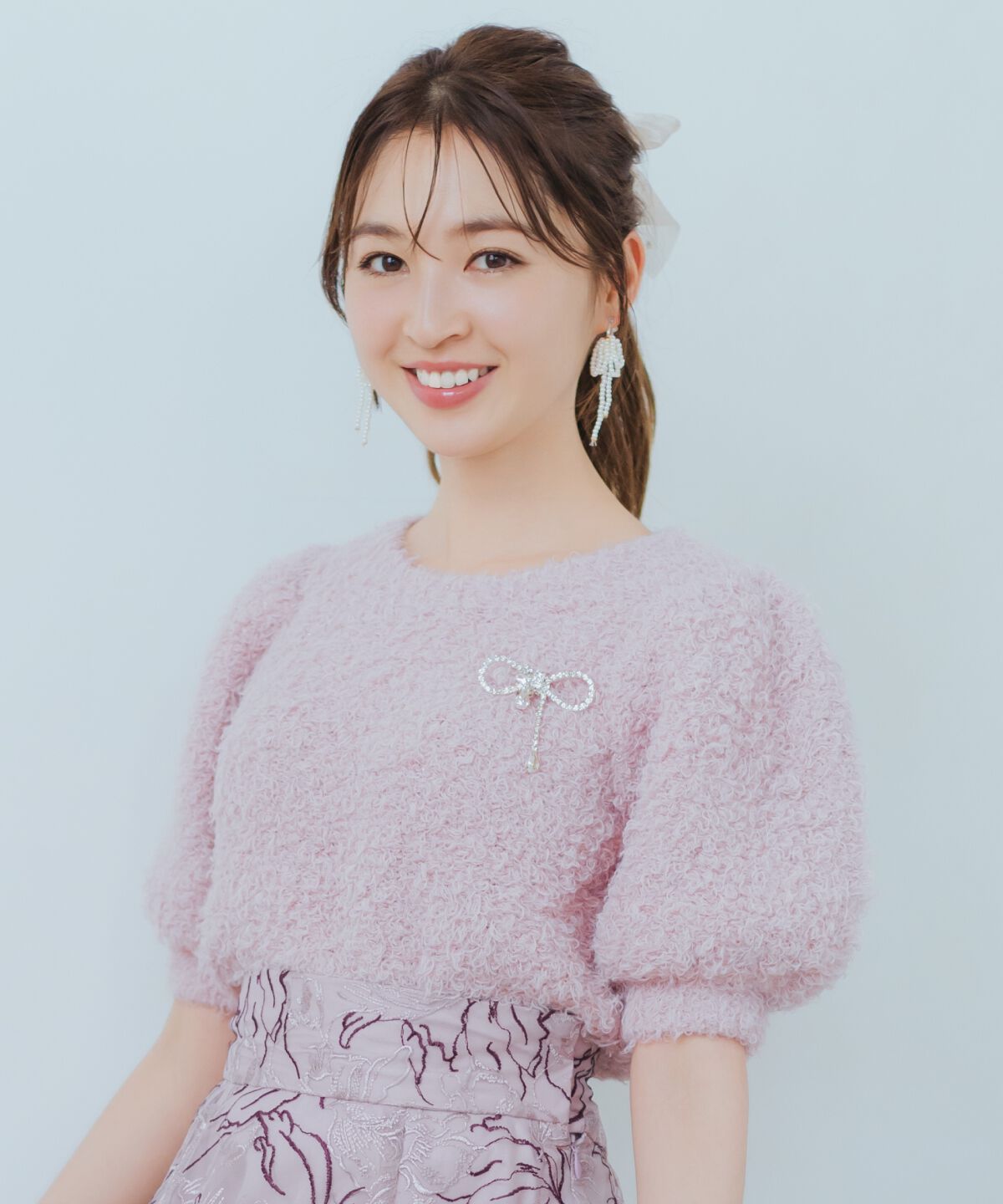 WILLSELECTION「リボンブローチ付きテディヤーンニット」|ニット・セーター|