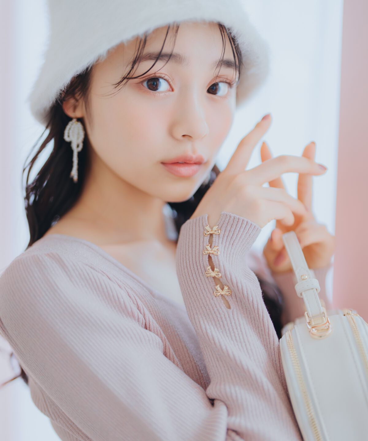 WILLSELECTION「リボンスリーブ2WAYラメニット」|ニット・セーター|