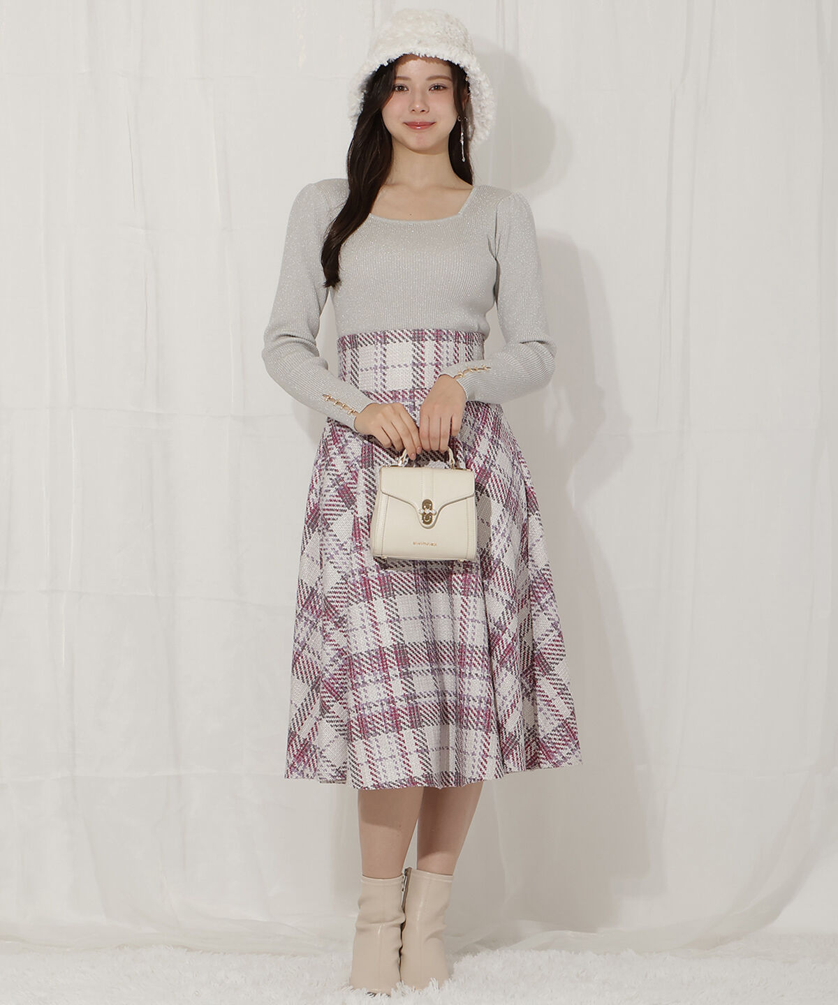 WILLSELECTION「リボンスリーブ2WAYラメニット」|ニット・セーター|