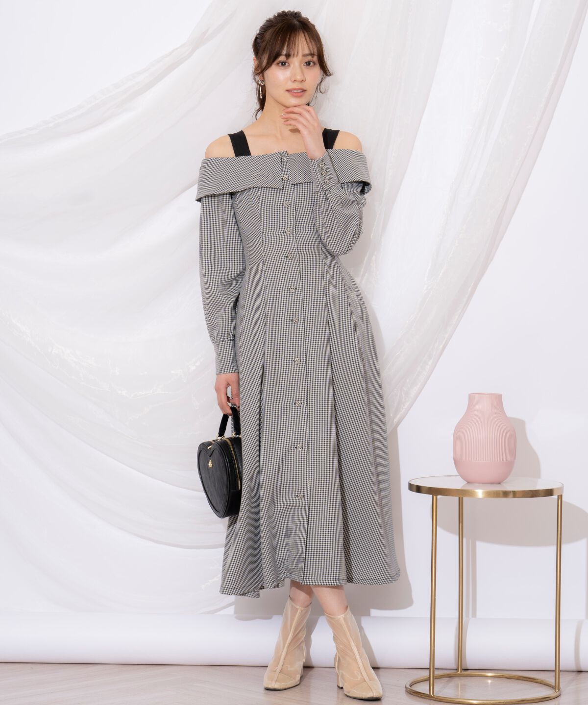 WILLSELECTION「ショルダーリボンタックウエストシャツワンピース」|ワンピース|