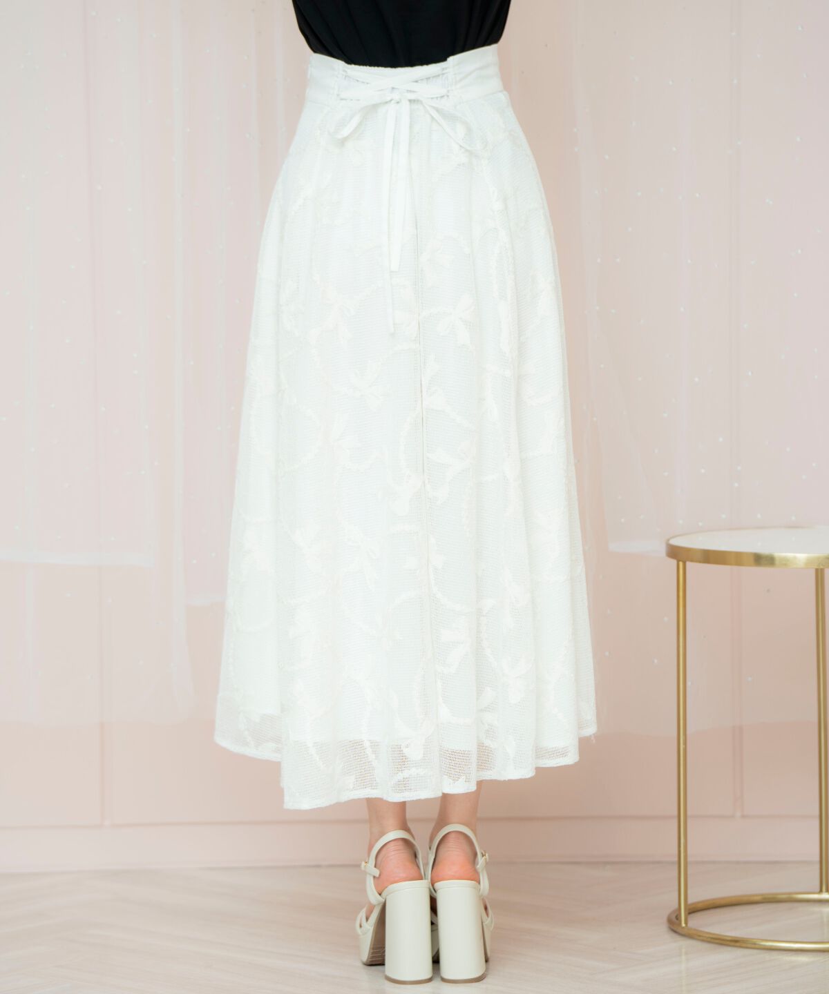 WILLSELECTION「リボンレーススカート」|フレア|