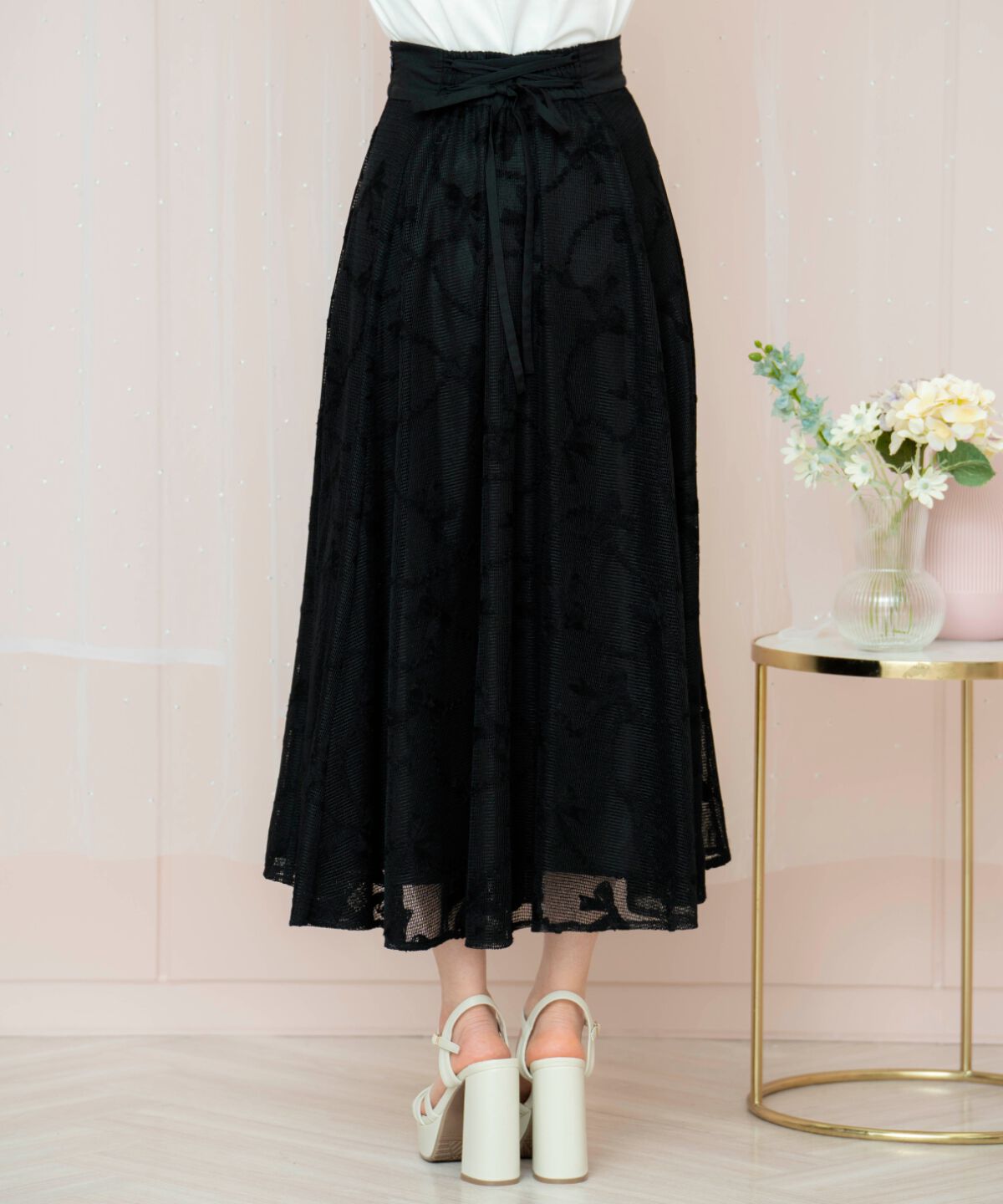 WILLSELECTION「リボンレーススカート」|フレア|