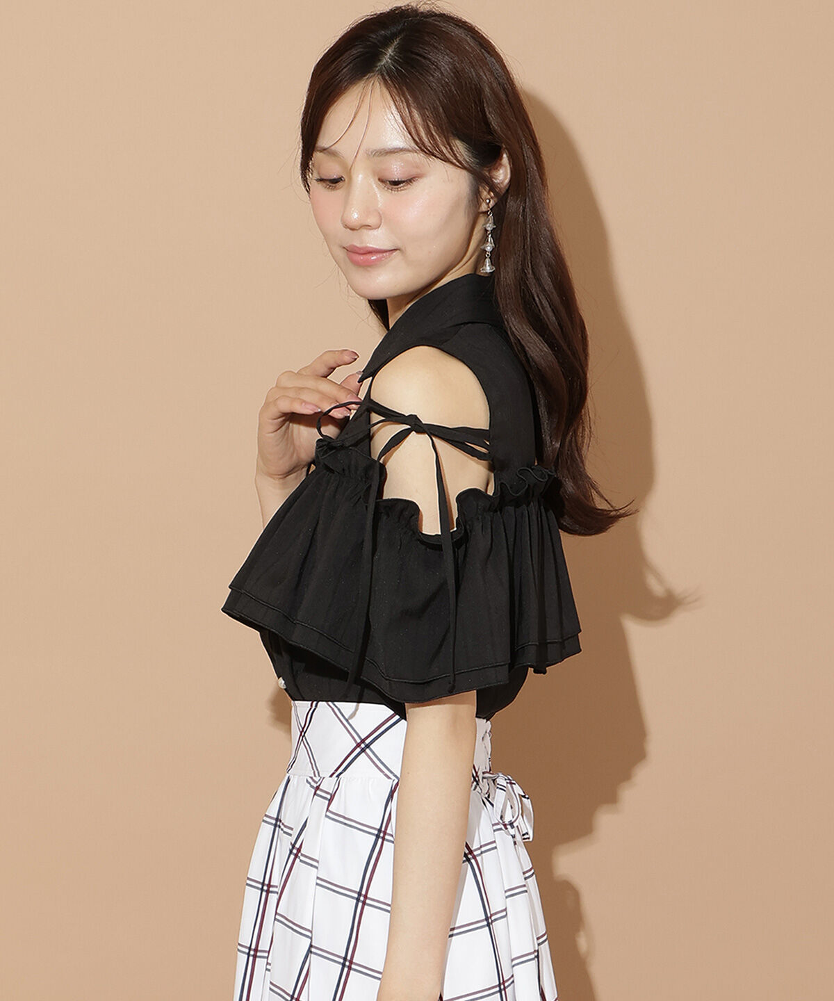 WILLSELECTION「ナローリボンオフショルブラウス」|シャツ・ブラウス|