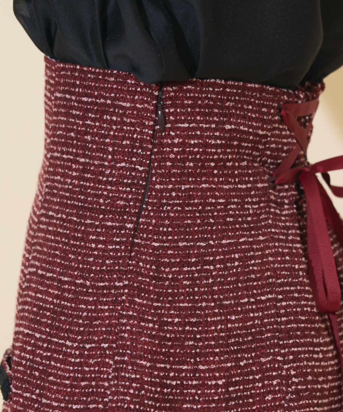 WILLSELECTION「ブレードデザインツイードミニスカート」|フレア|