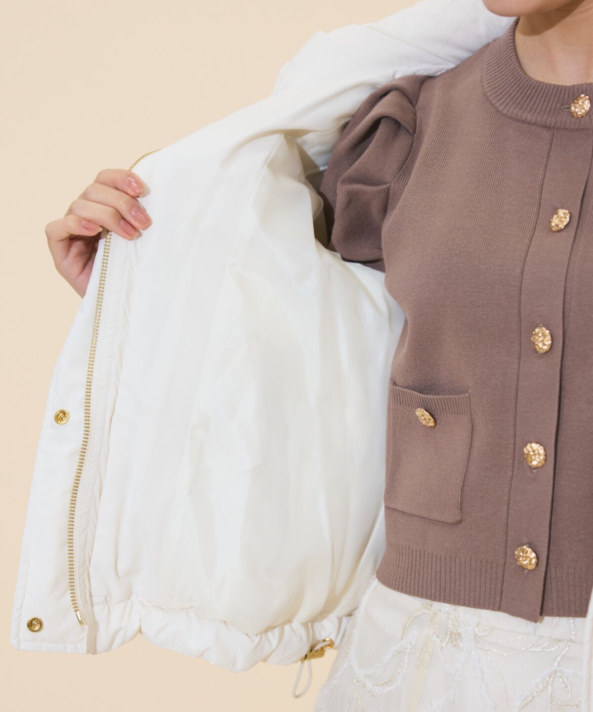 WILLSELECTION「ファー付きショートダウン」|ダウン|