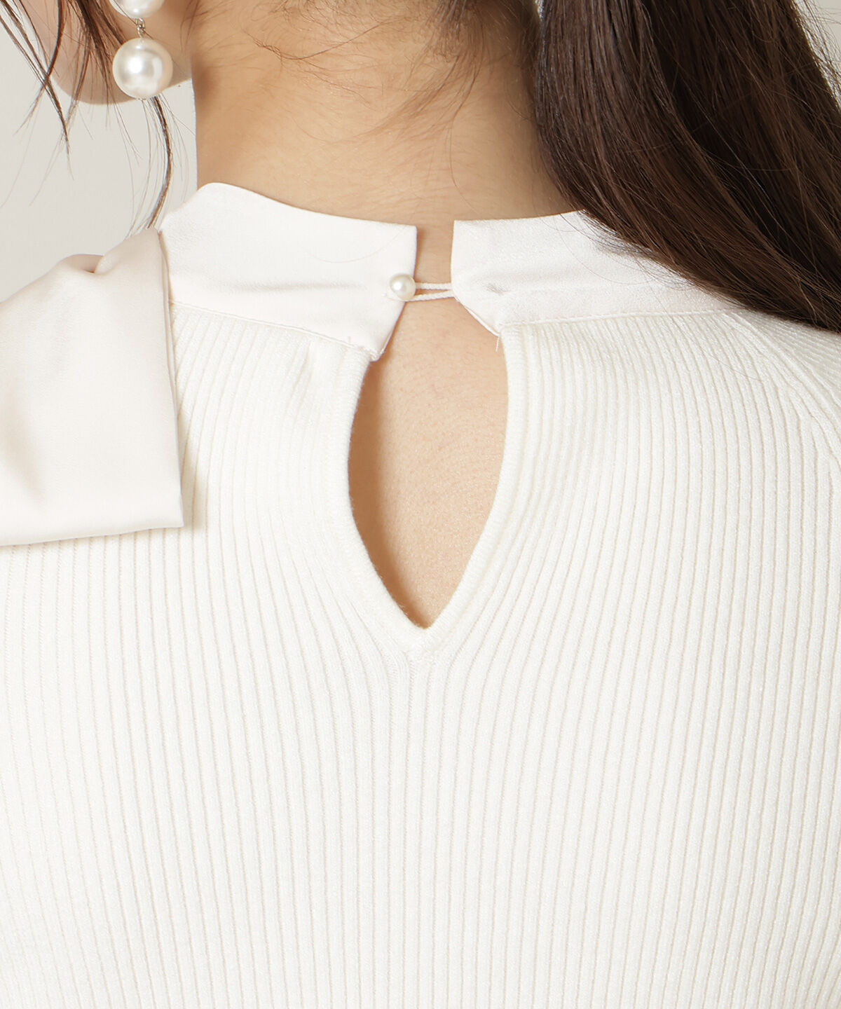 WILLSELECTION「ワンショルリボンタイリブニット」|ニット・セーター|