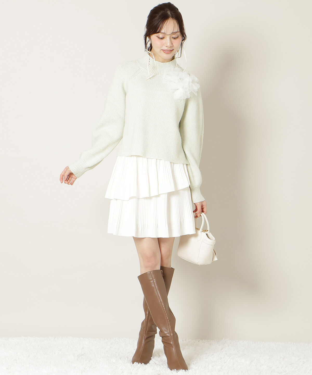 WILLSELECTION「プリーツティアードミニスカート」|フレア|