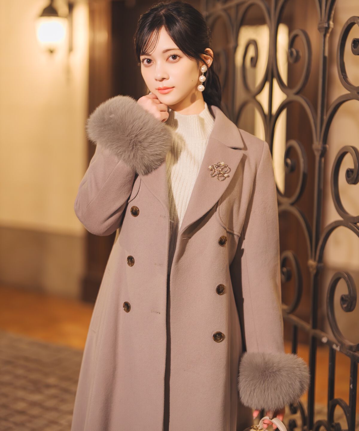 WILLSELECTION「リアルファー付きウールフレアコート」|その他|