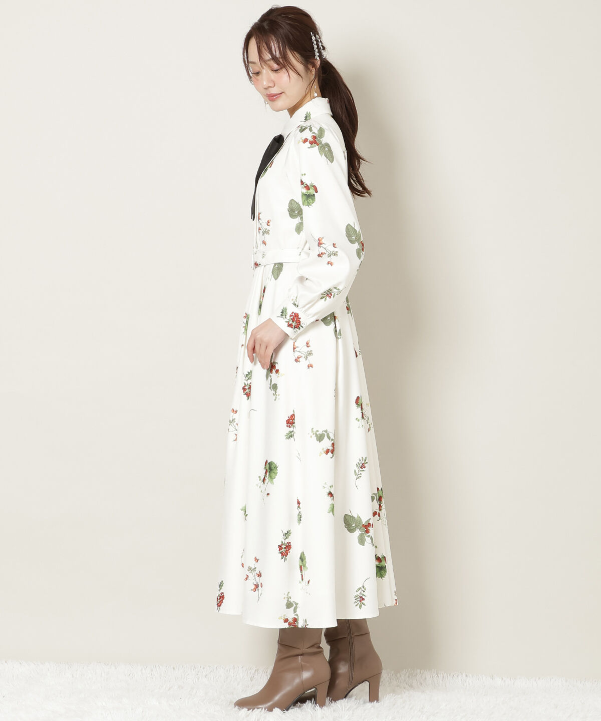 WILLSELECTION「ウィンターボタニカルリボンタイワンピース」|ワンピース|