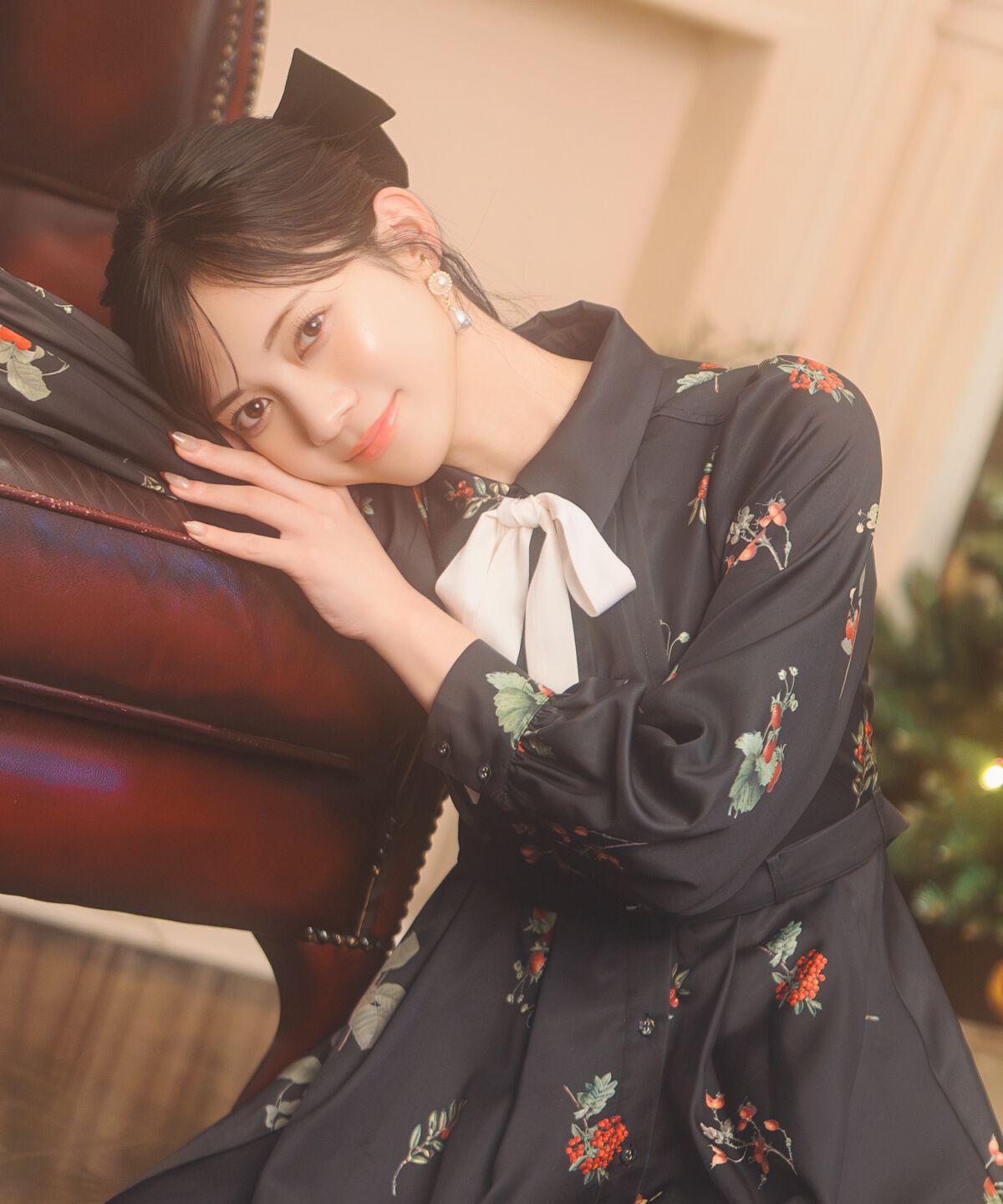 WILLSELECTION「ウィンターボタニカルリボンタイワンピース」|ワンピース|