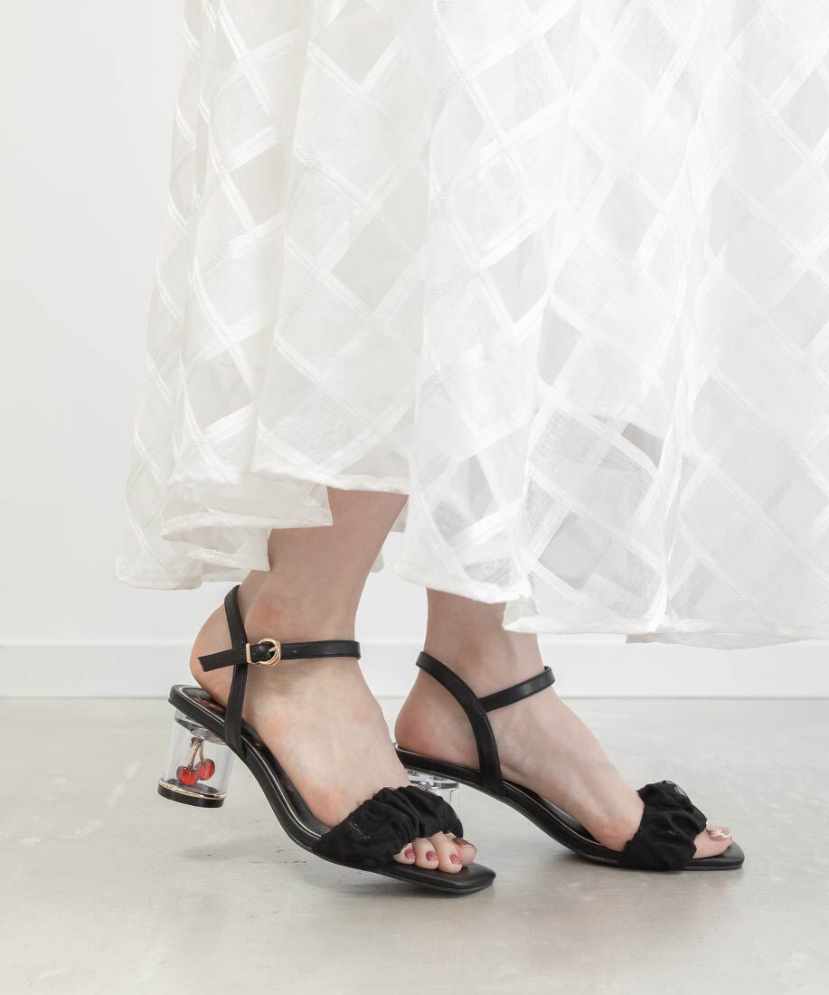  「チェリーヒールストラップサンダル」|サンダル|