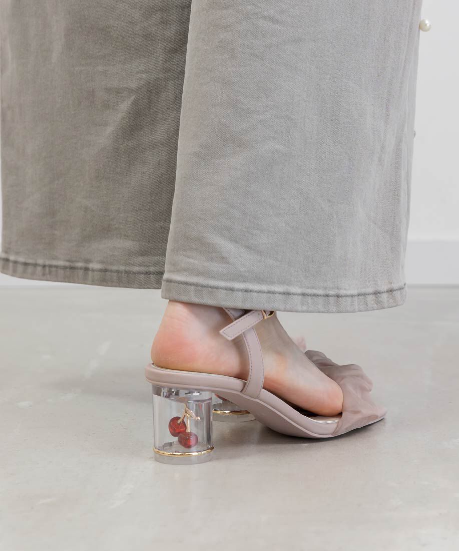  「チェリーヒールストラップサンダル」|サンダル|