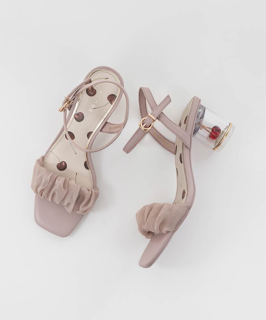  「チェリーヒールストラップサンダル」|サンダル|
