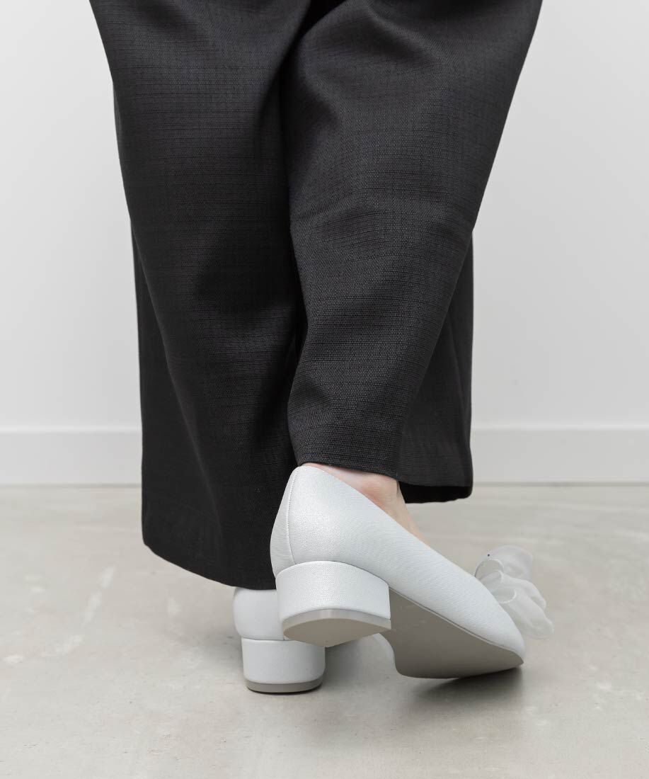  「2WAY シアーリボンチャンキーヒールパンプス」|パンプス|