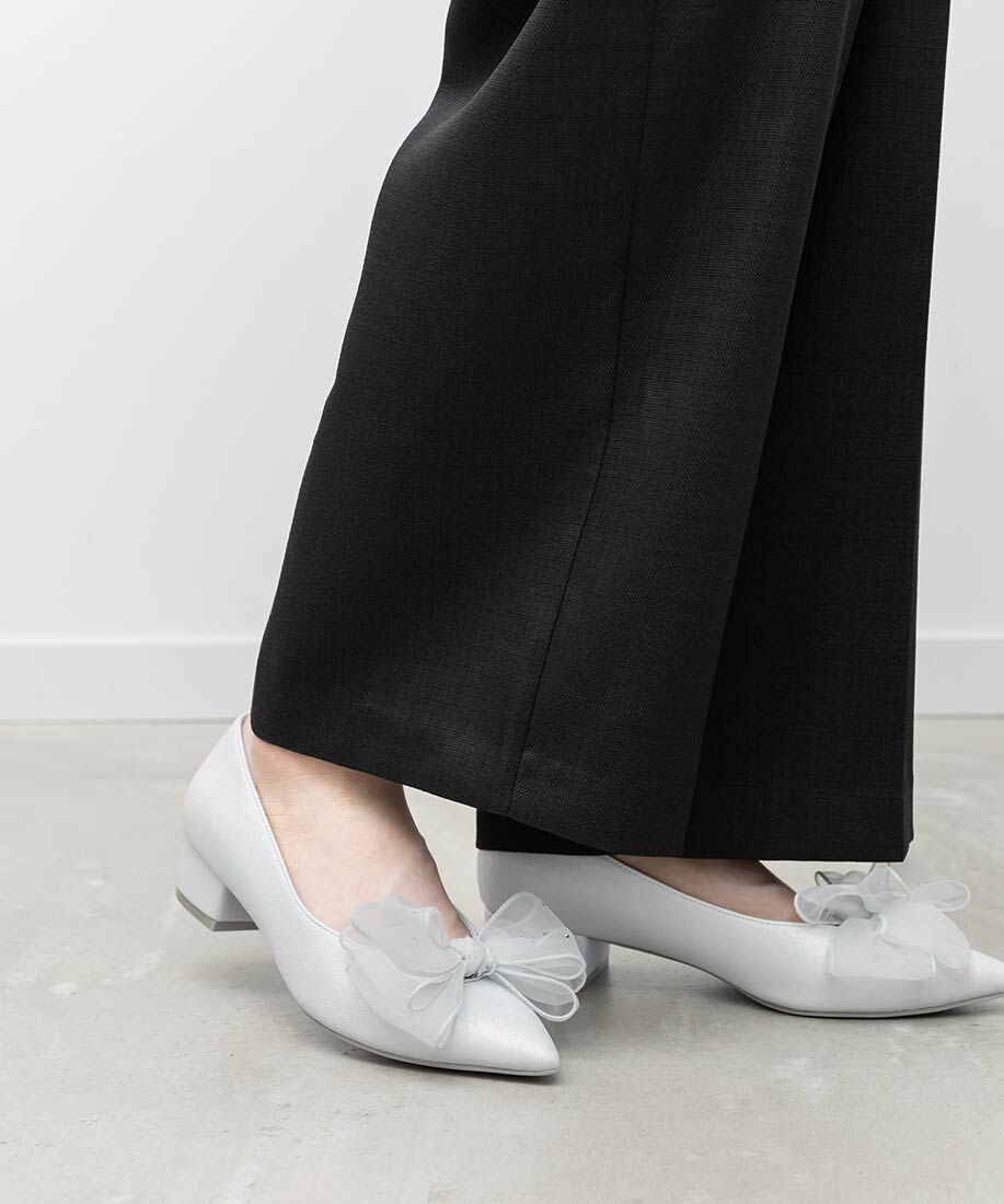  「2WAY シアーリボンチャンキーヒールパンプス」|パンプス|