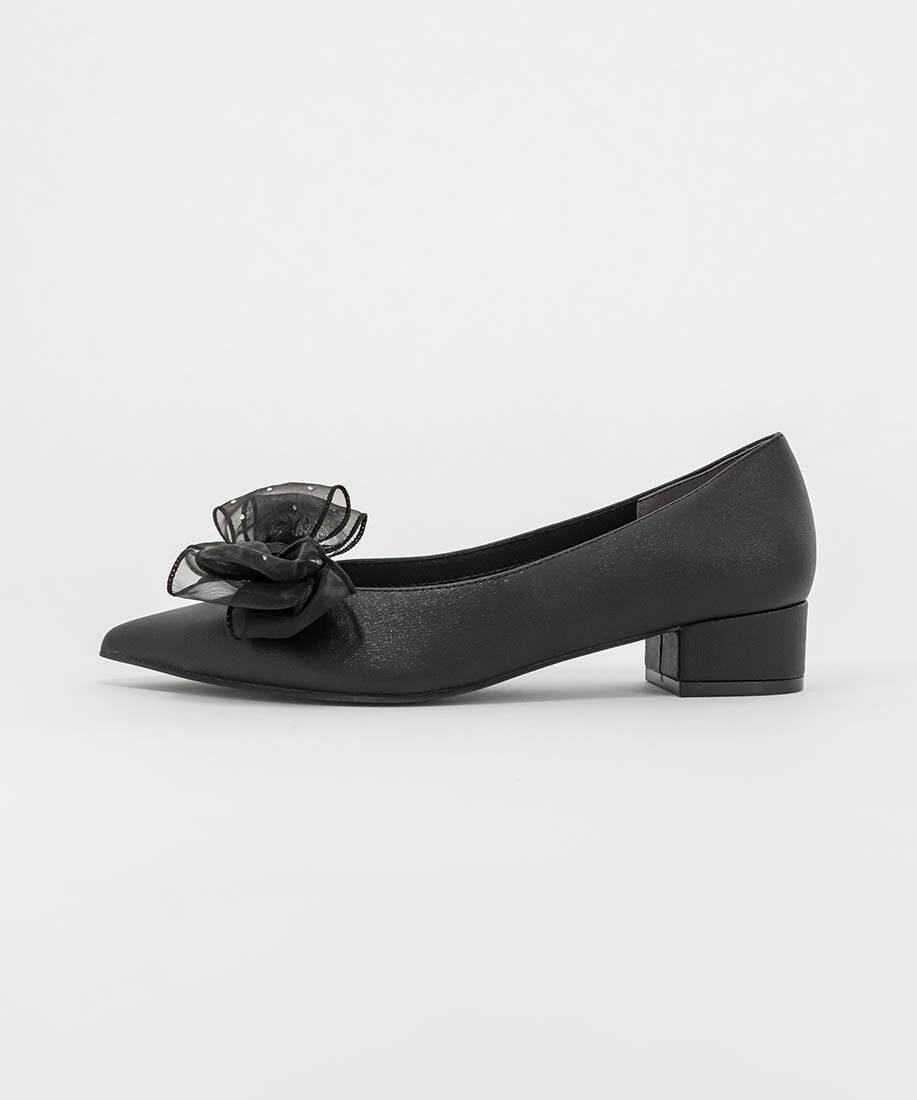  「2WAY シアーリボンチャンキーヒールパンプス」|パンプス|